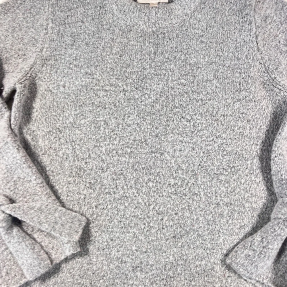 J.O.A. Gray Marled Knit Bell Tie Sleeve Mock Neck Oversized Hi Low Sweater large - Picture 4 of 13